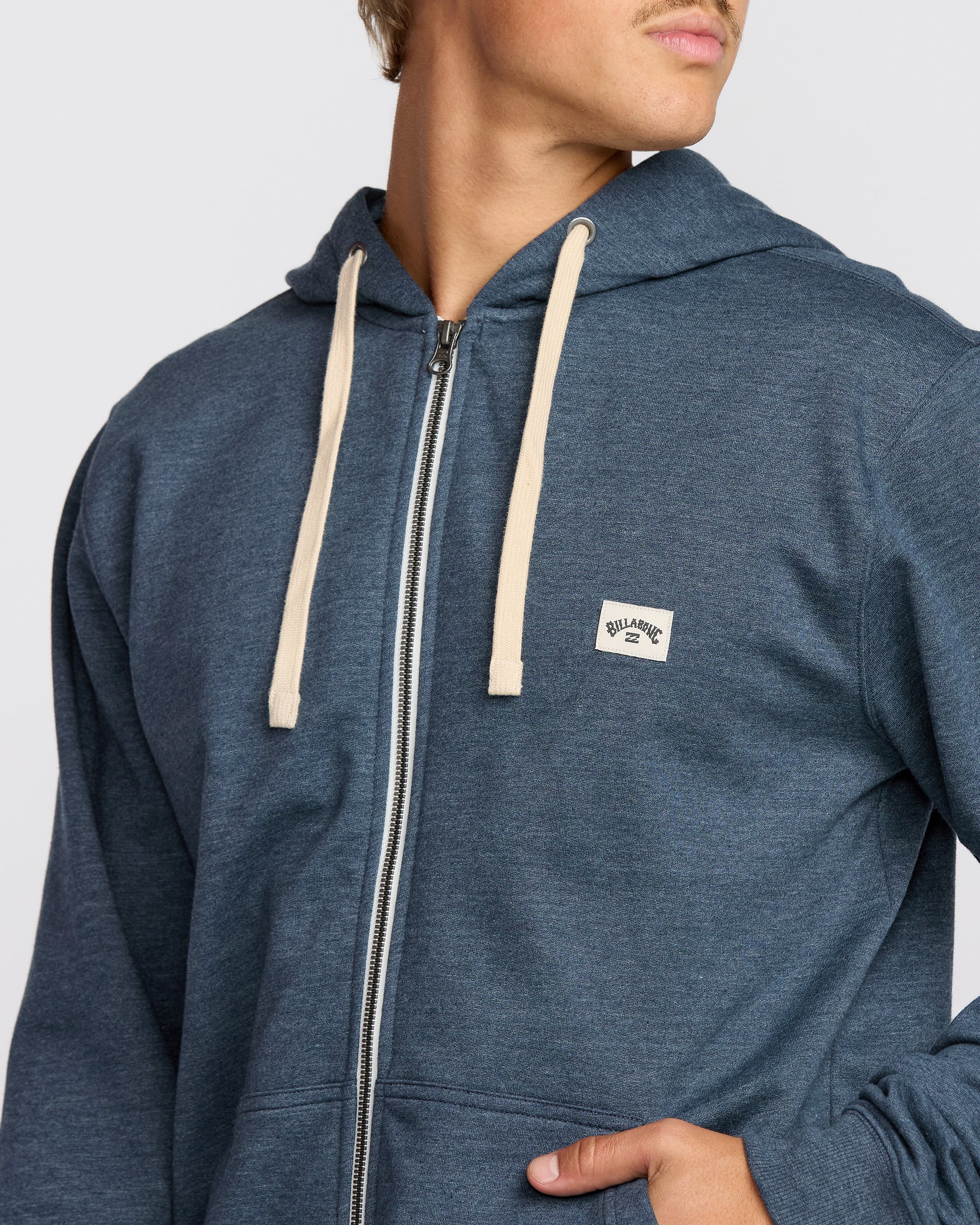 All Day Zip Front Hoodie - Midnight Blue