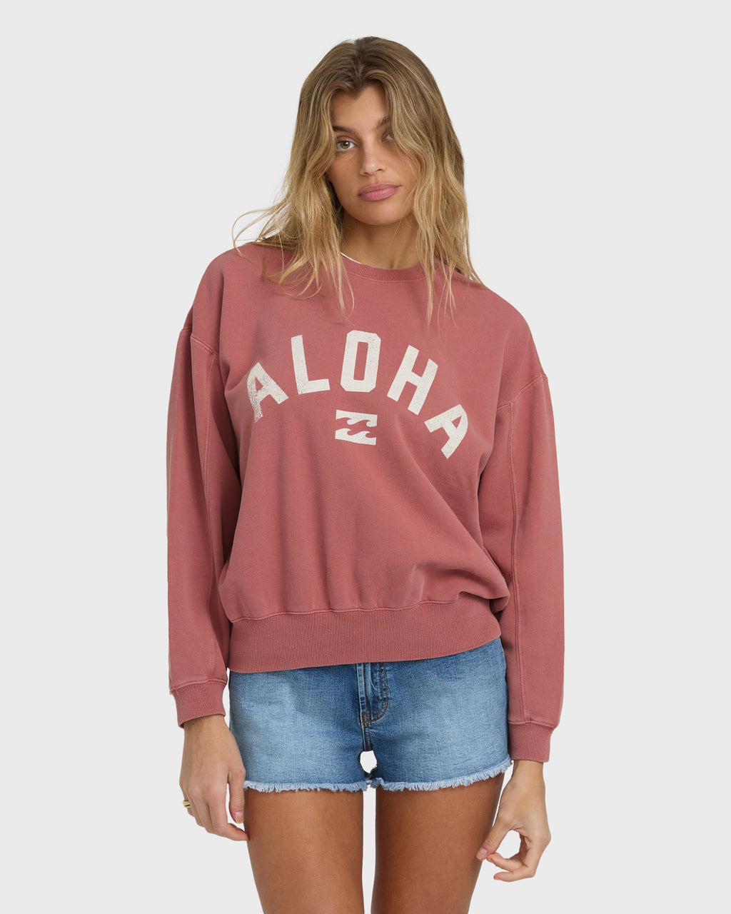 Mono Aloha Kendal Crewneck Sweatshirt - Dark Coral
