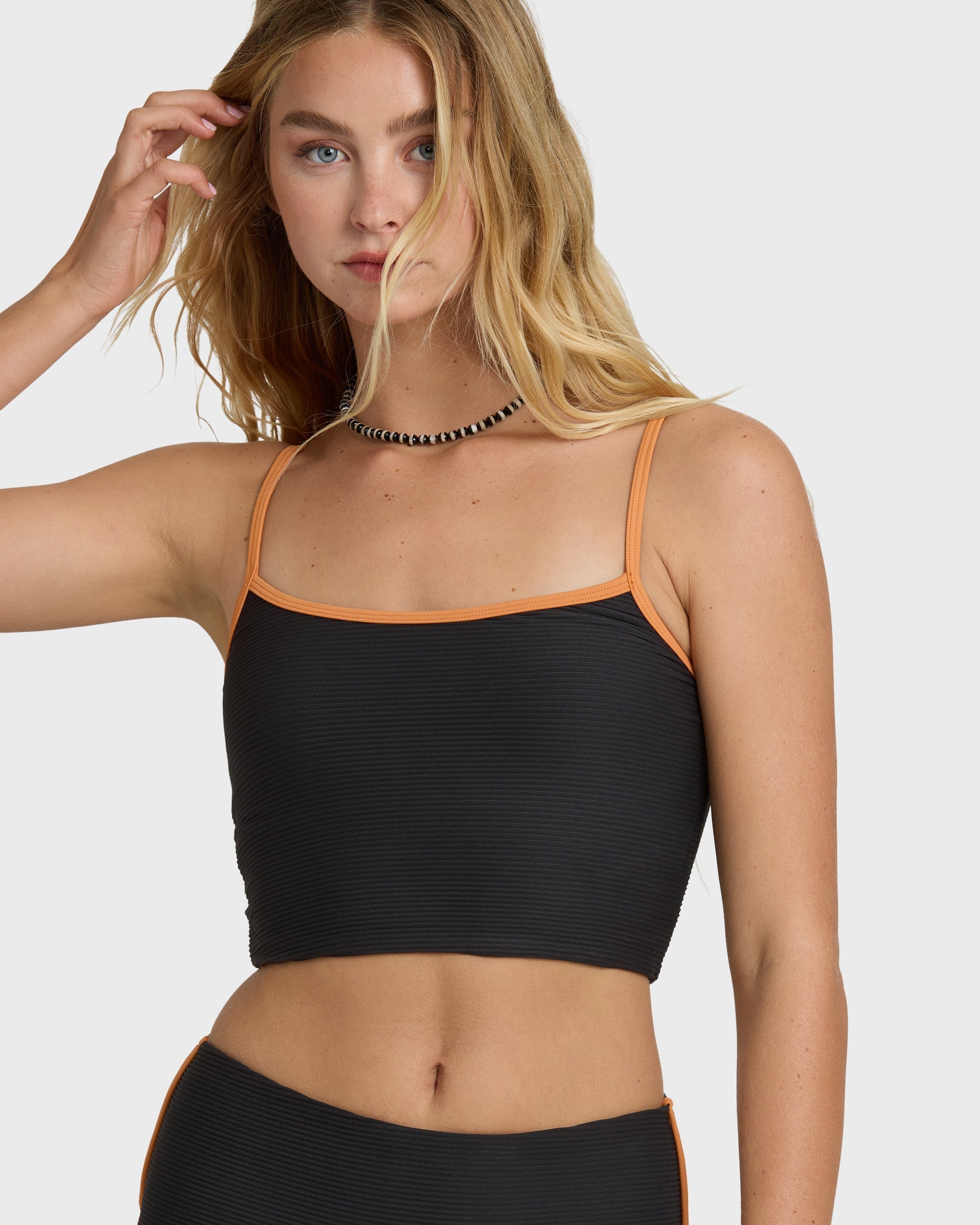 Tanlines Surf Tank Swim Tank Bikini Top - Black