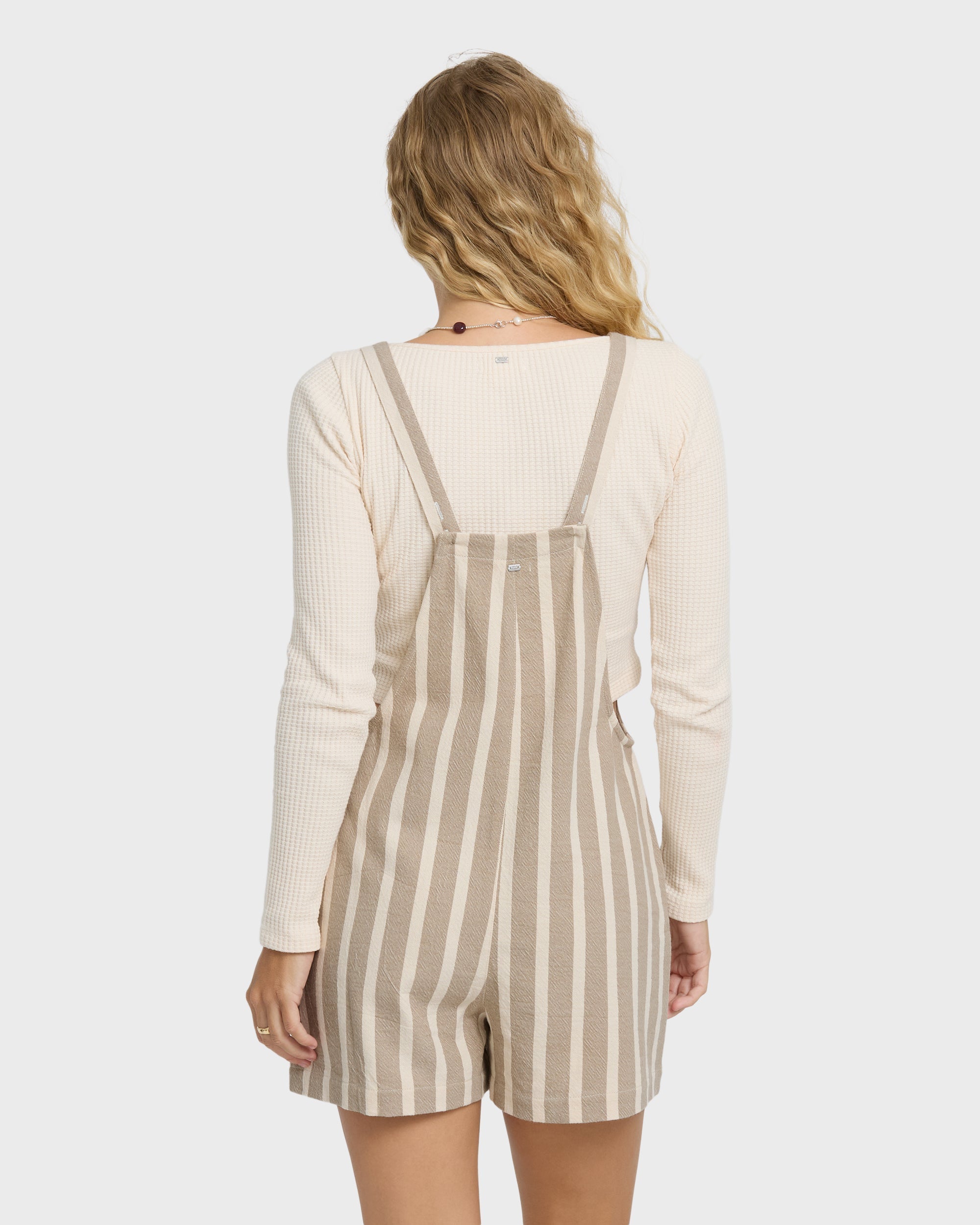 Beach Crush Yarn-Dyed Overalls - Cobblestone