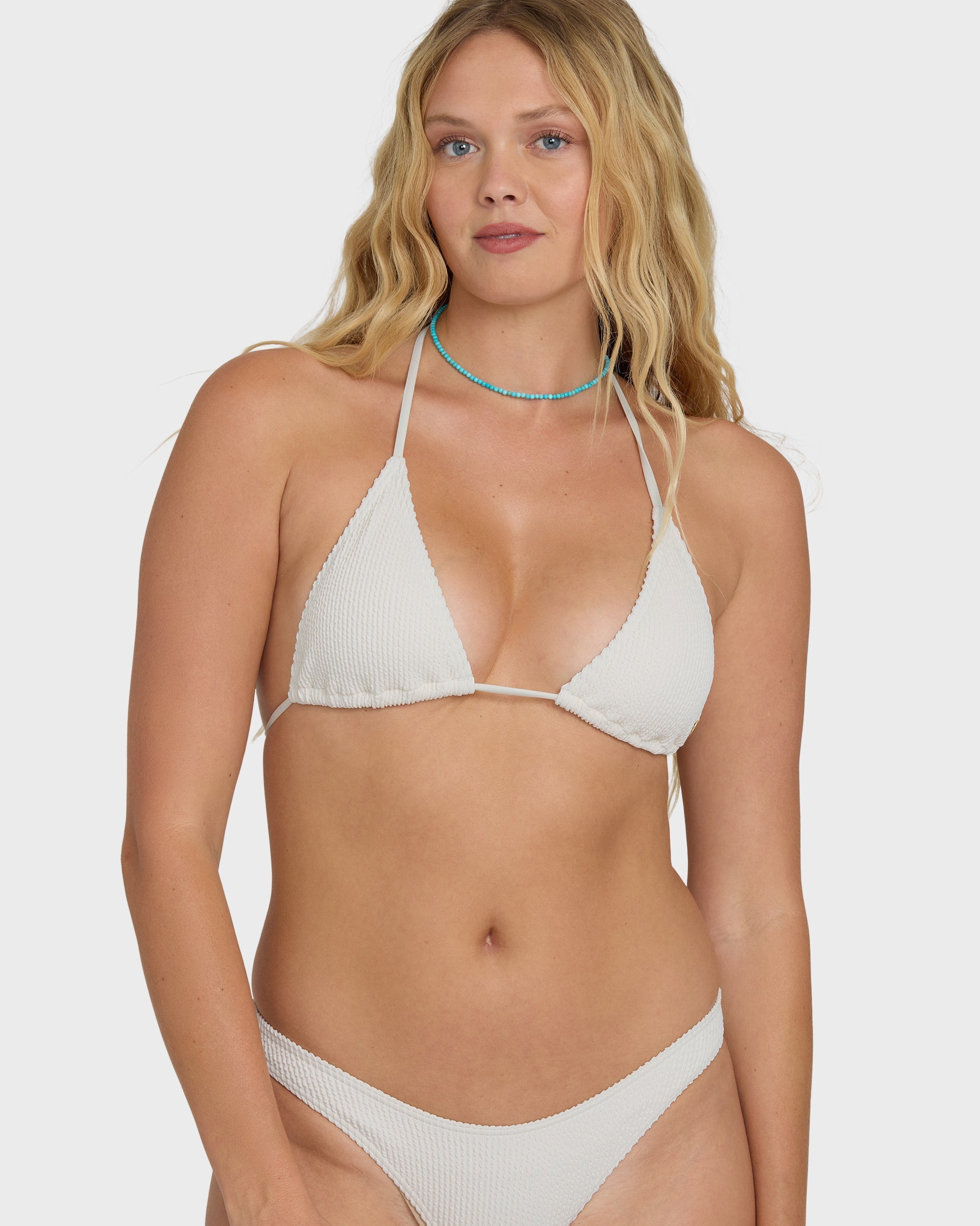 Summer High Triangle Bikini Top - Salt Crystal