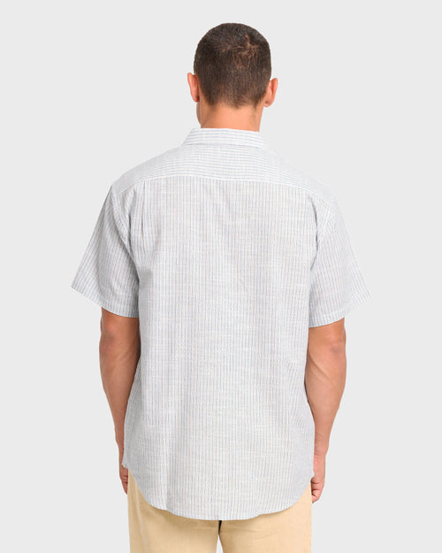 All Day Stripe Short Sleeve Woven Shirt - Off White