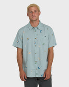 Sundays Mini Short Sleeve Woven Shirt - Blue Fog