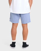 San O Layback Linen Shorts - Blue Heather