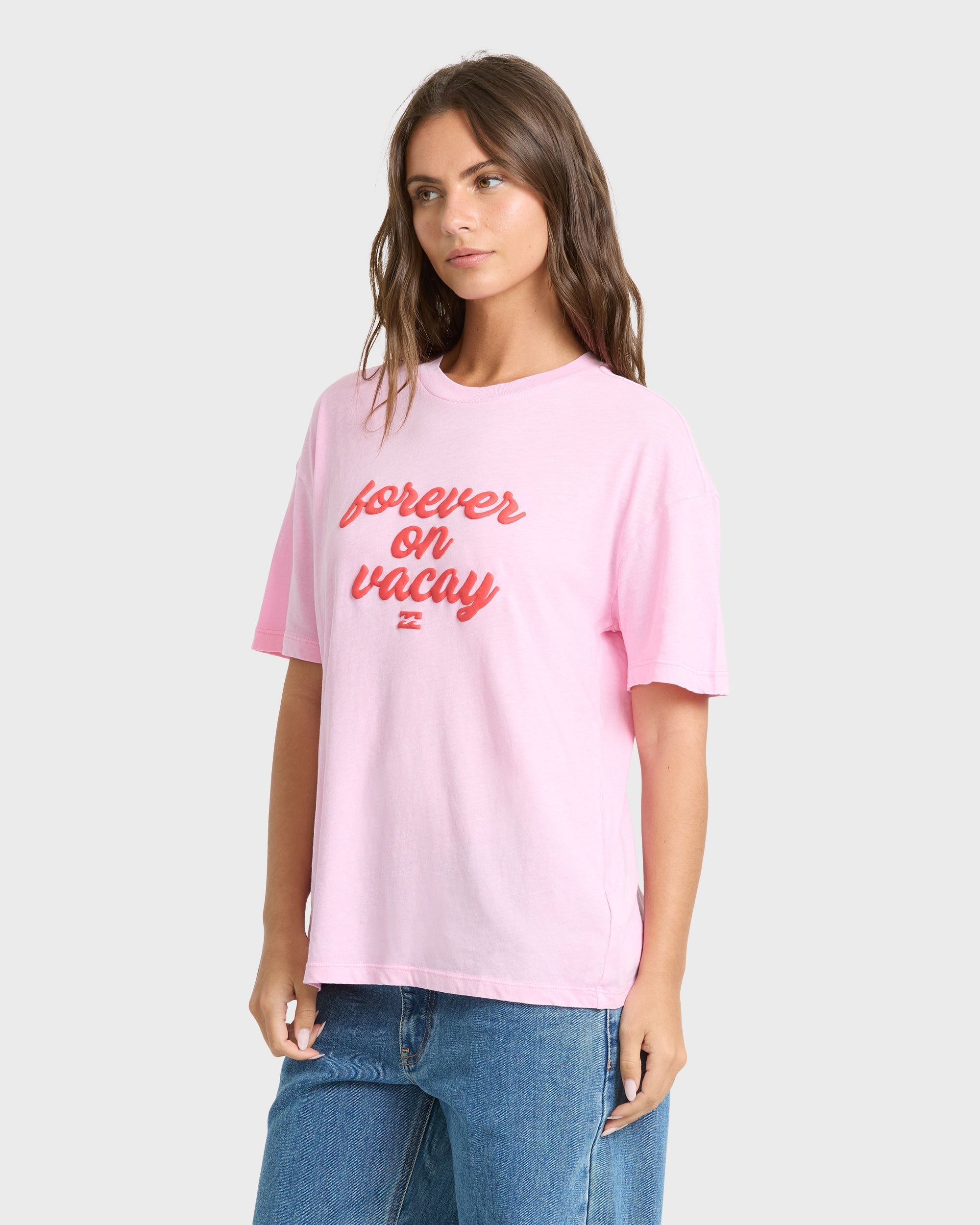 Vacay Forever Short Sleeve Knit T-Shirt - Prism Pink