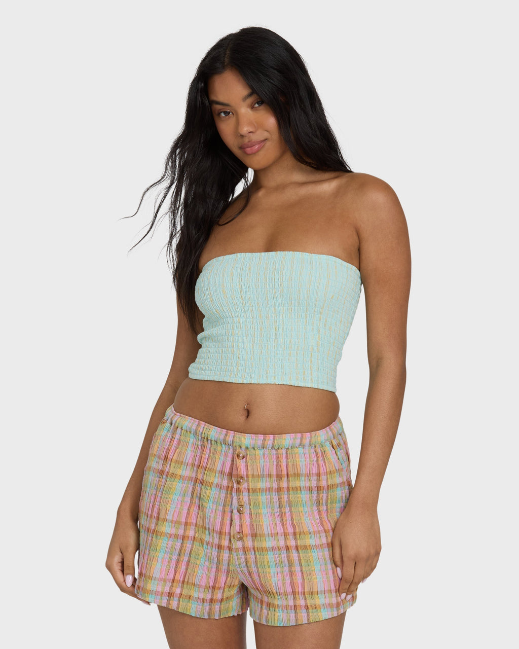 Sweet Check Woven Shorts - Party Pink