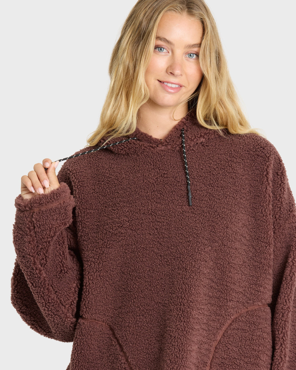 Time Out Sherpa Fleece Pullover Hoodie - Espresso